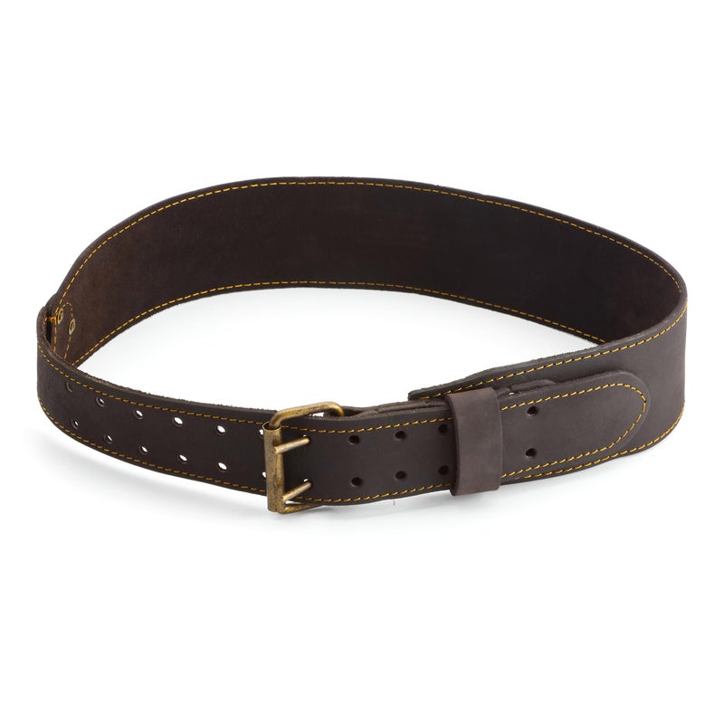 OX Tools 3-inch Wide Full Grain Leather Tool Belt - 3" Wide Oil Tanned Double Stitched Construction Belt with Rivets - 33" to 44" Belt Length Carpenter Tool Belt - OX-P263303 - Image 1